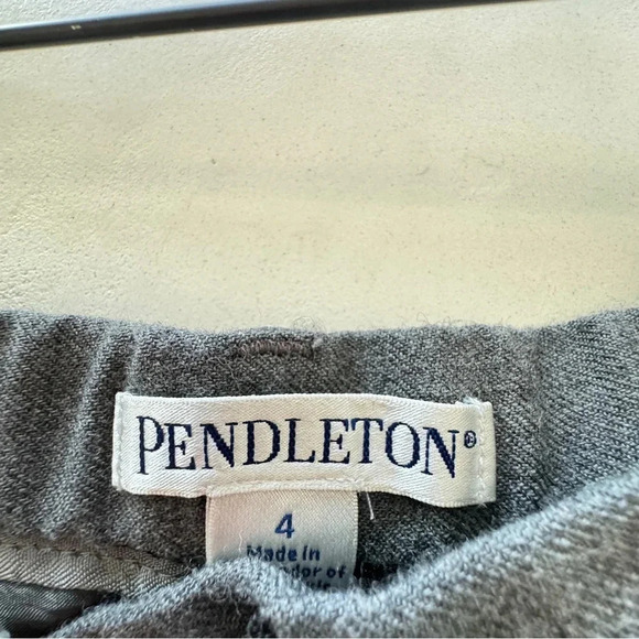 Pendleton || 100% Virgin Wool Grey Career Trousers Straight Leg Sz 4 - Picture 4 of 12